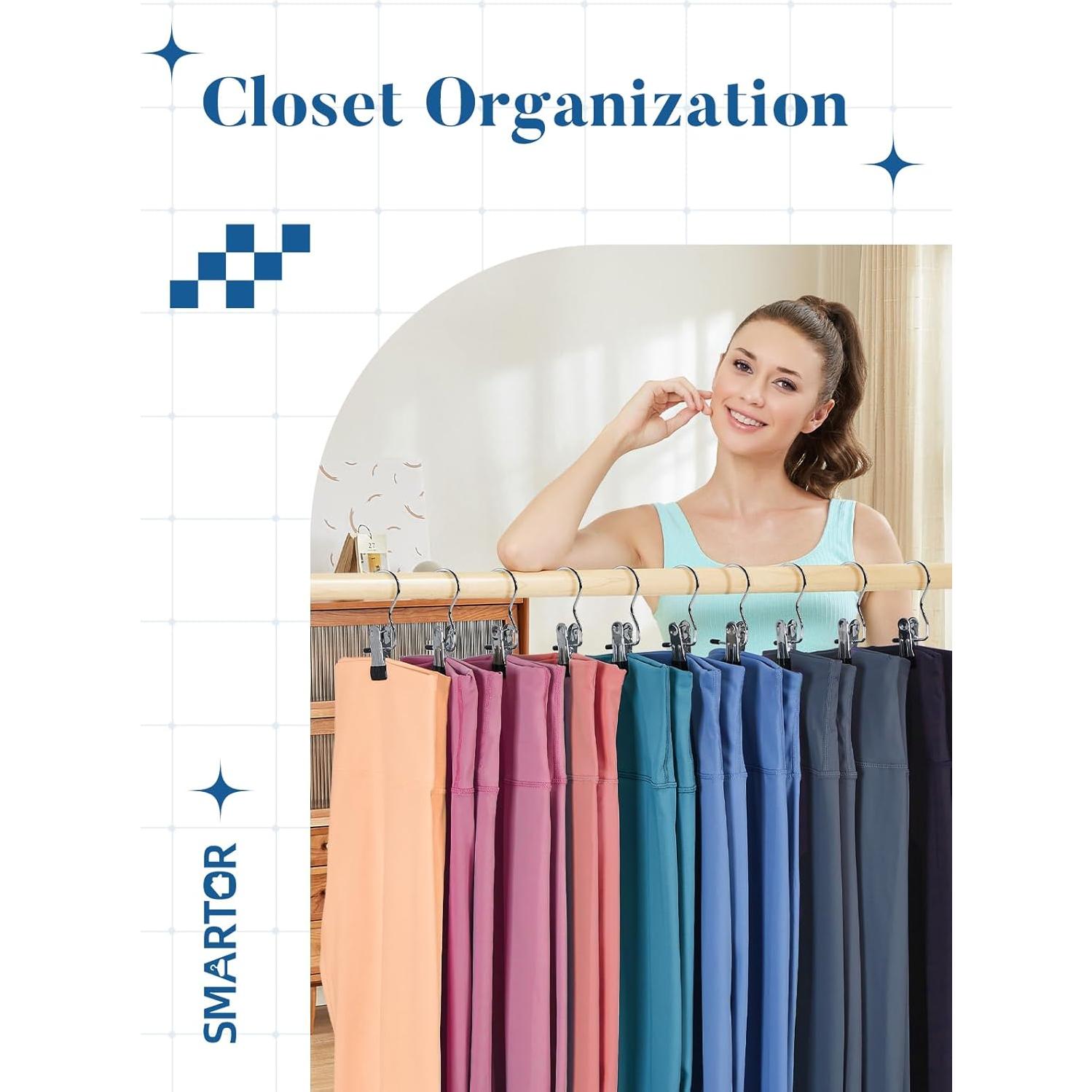 Organizador de Closet Smartor - 20 Clips Colgantes Metálicos