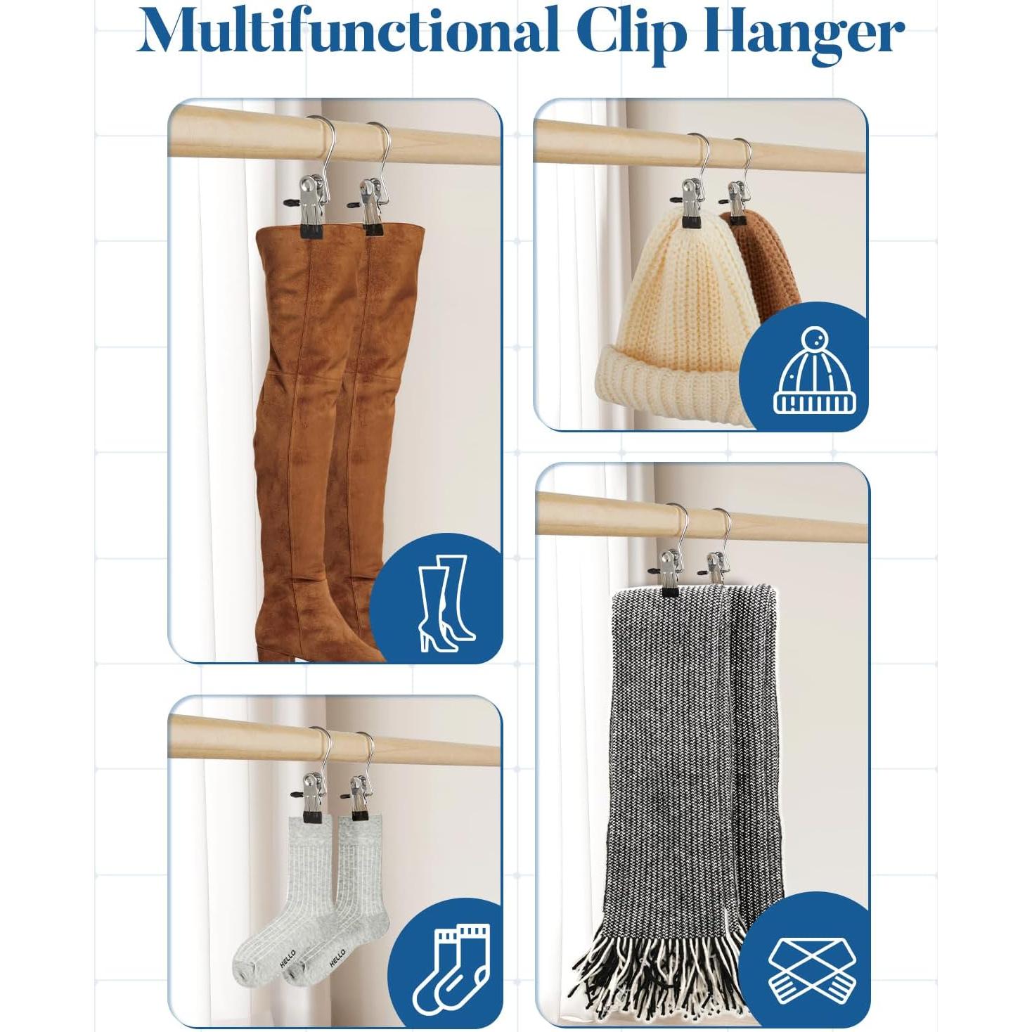 Organizador de Closet Smartor - 20 Clips Colgantes Metálicos