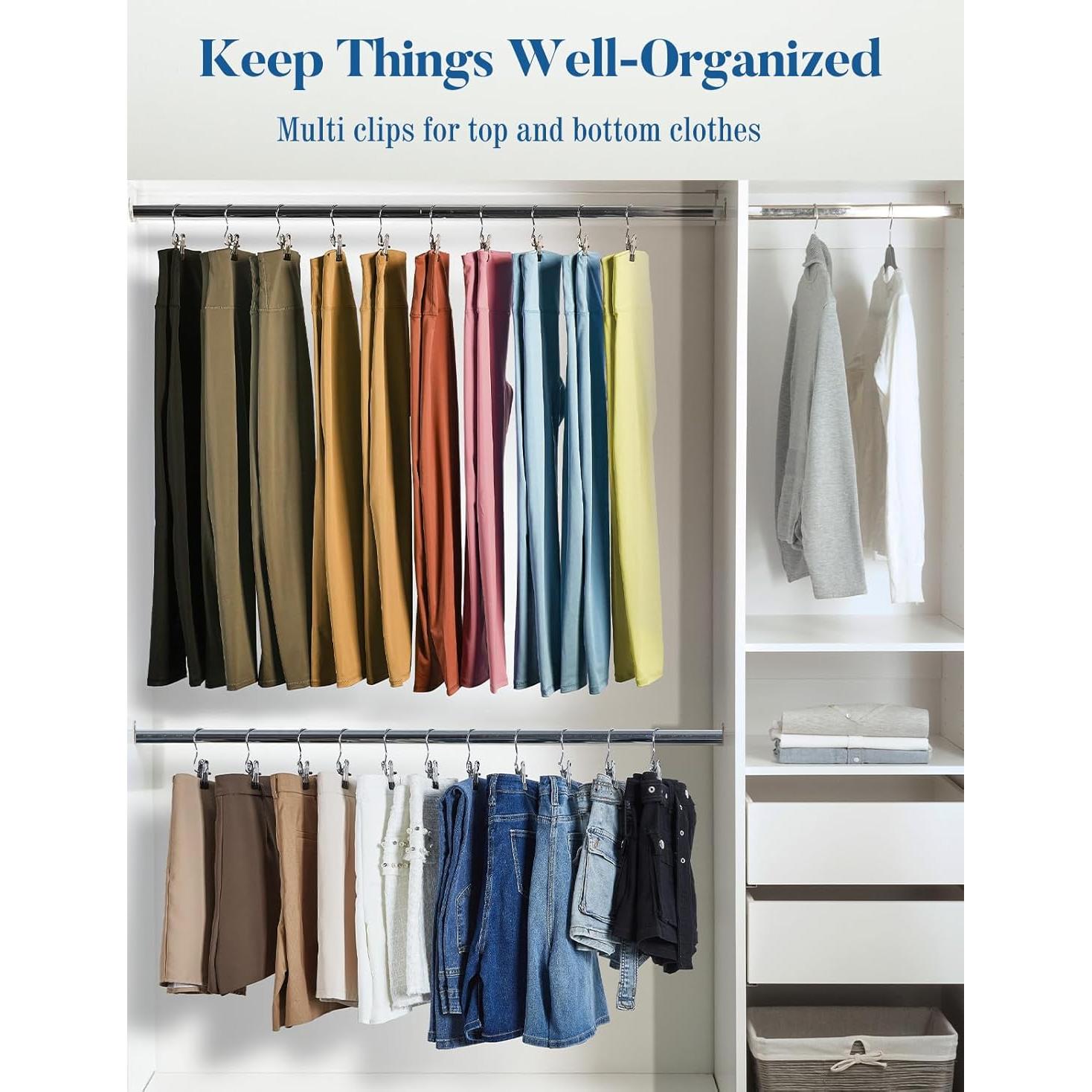 Organizador de Closet Smartor - 20 Clips Colgantes Metálicos