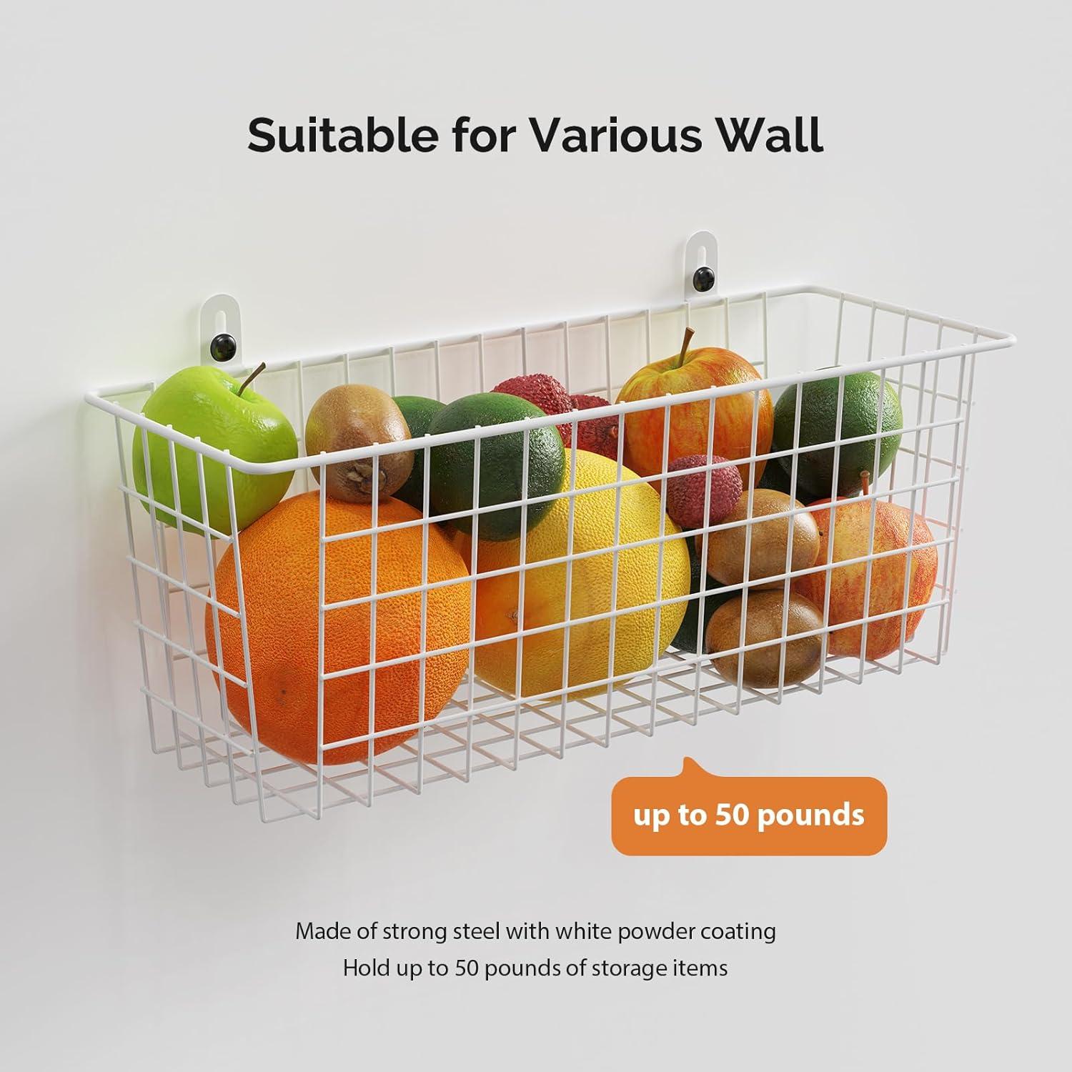 Cestas de Alambre Extra Grande MaraFansie 4-Pack Blanco