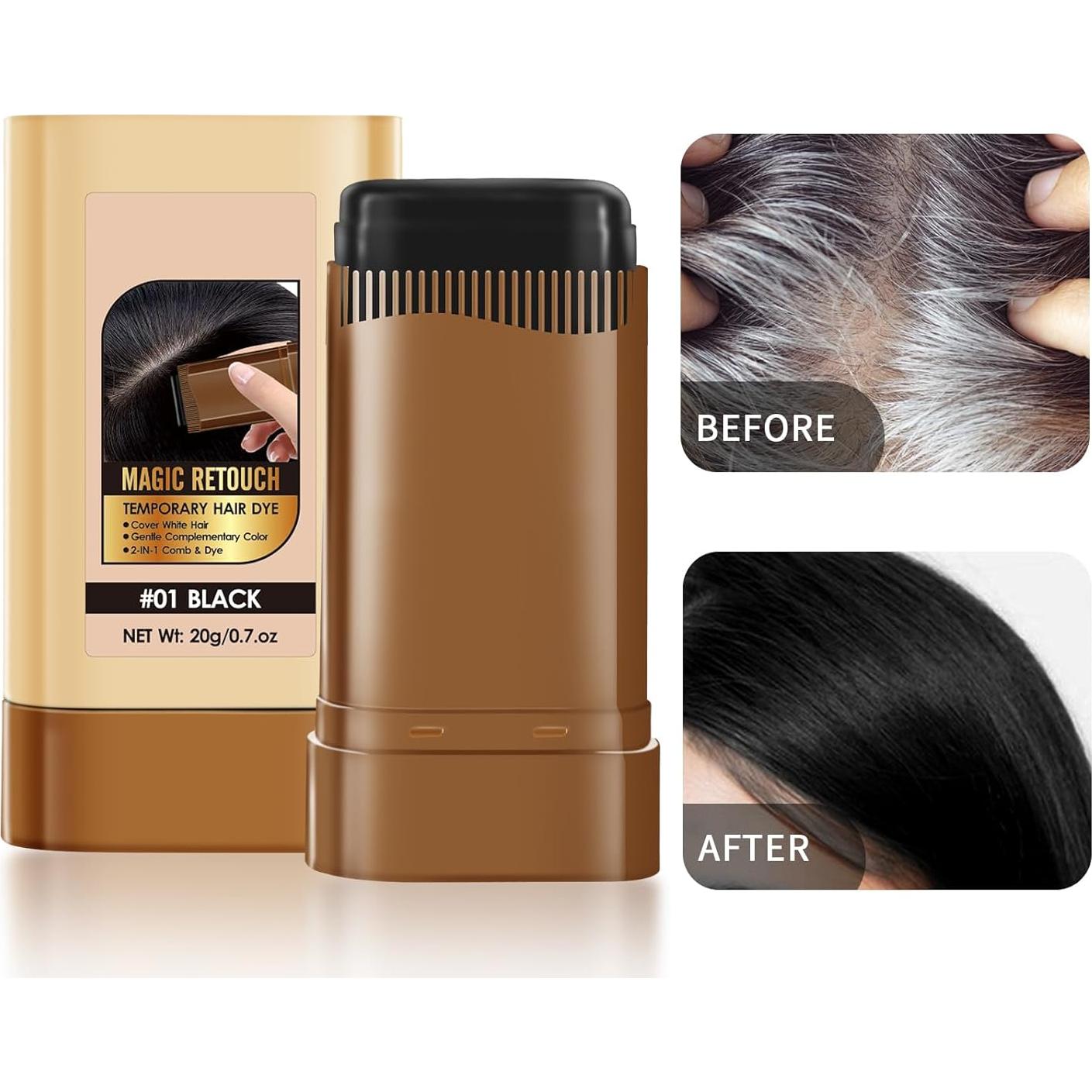 Stick Tinte para Cabello Canoso TAEERY Negro 20g x2