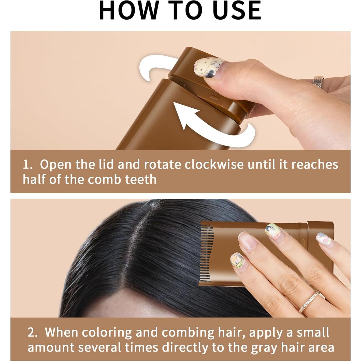 Stick Tinte para Cabello Canoso TAEERY Negro 20g x2