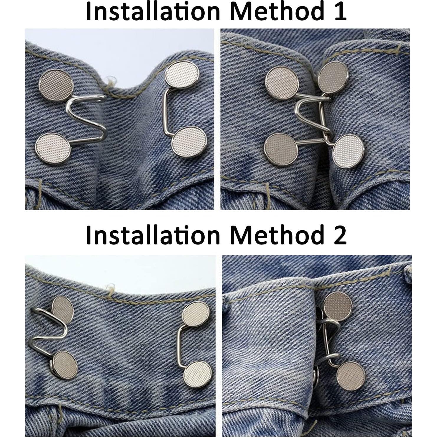 Pin de Botón de Jean Qkari Ajustable Ladrillo Negro 18g