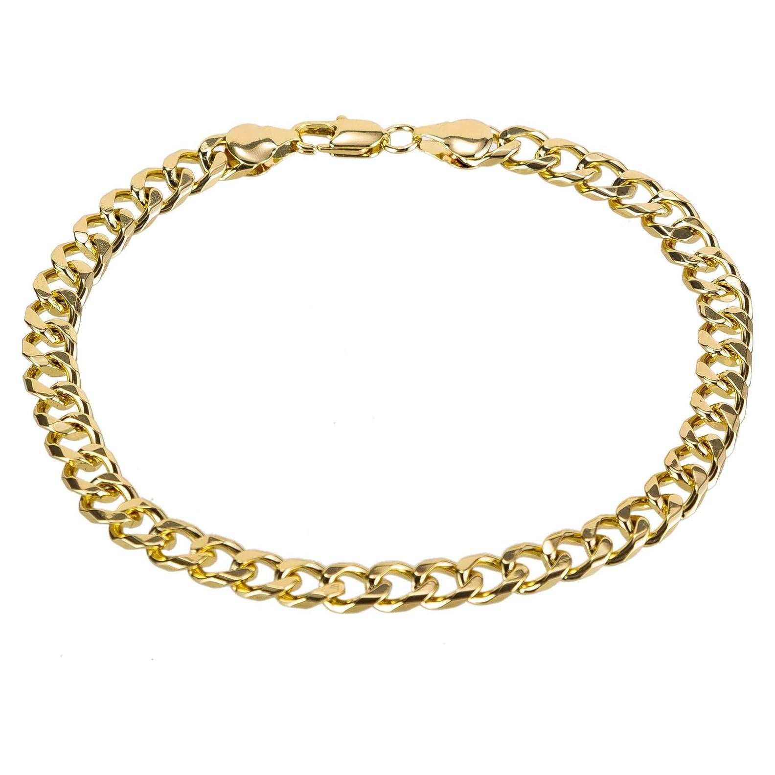 Pulsera de Tobillo de Cadena Cubana Kelistom 7mm Oro 14K/18K