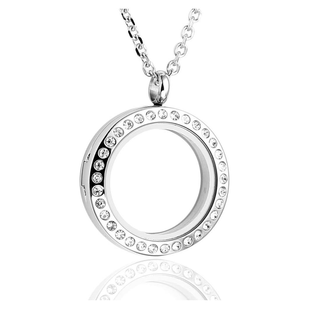 Collar Locket Flotante de Acero Inoxidable 25mm Jovivi