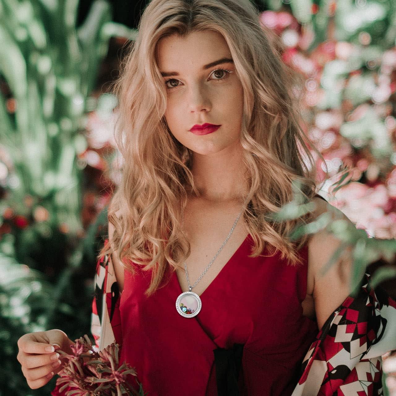 Collar Locket Flotante de Acero Inoxidable 25mm Jovivi