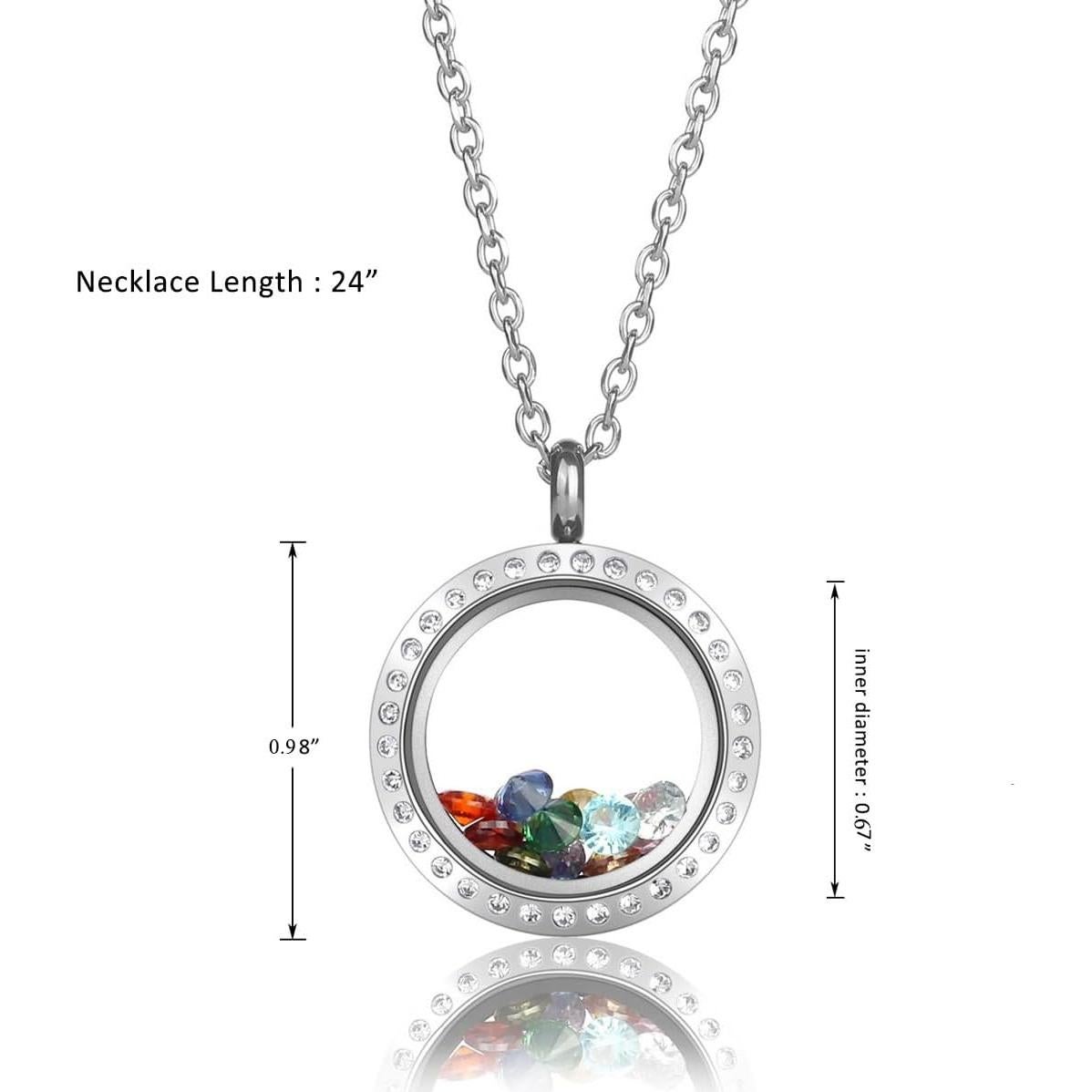 Collar Locket Flotante de Acero Inoxidable 25mm Jovivi