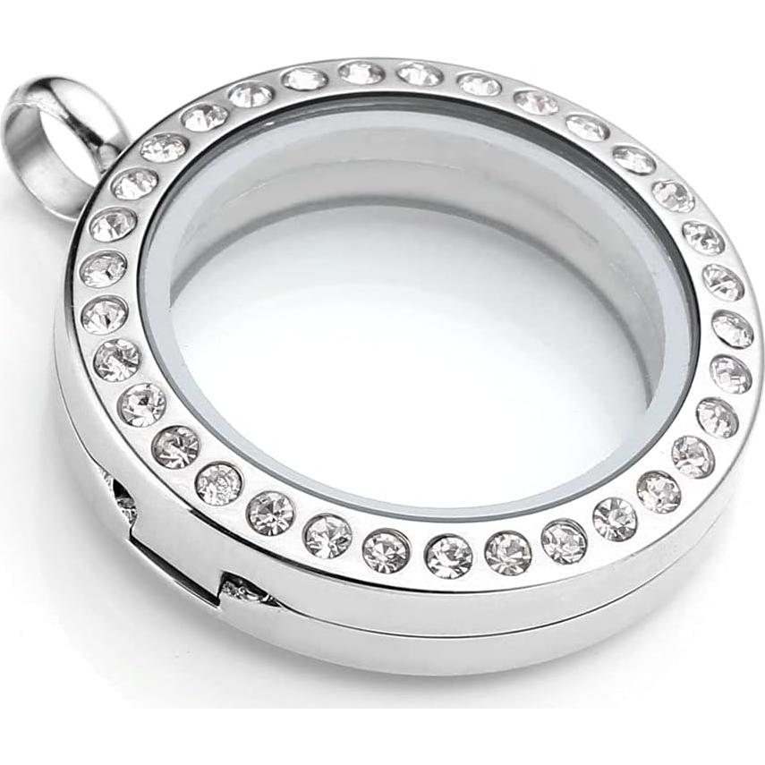 Collar Locket Flotante de Acero Inoxidable 25mm Jovivi