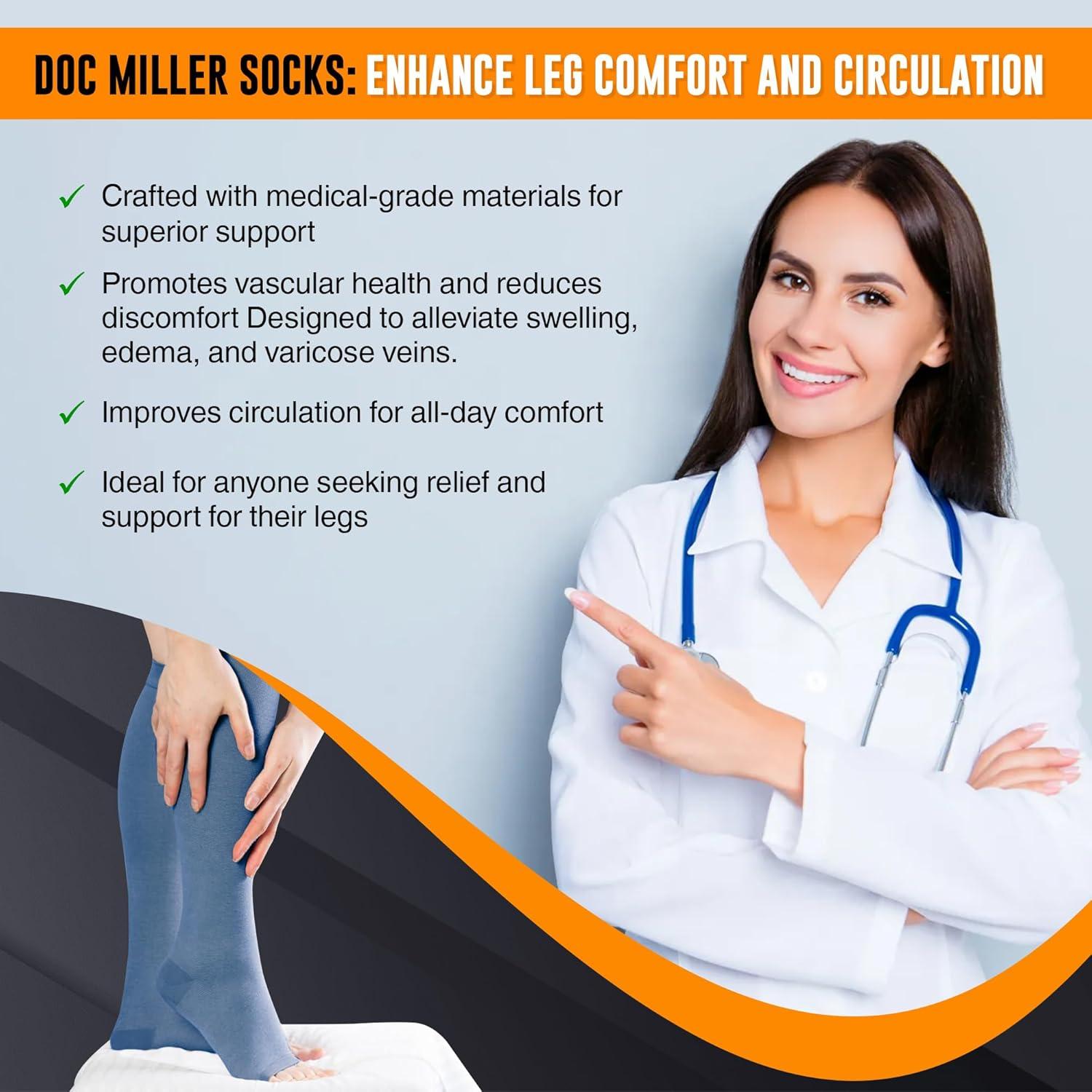 Calcetines de Compresión Abiertos Doc Miller 20-30 mmHg Unisex