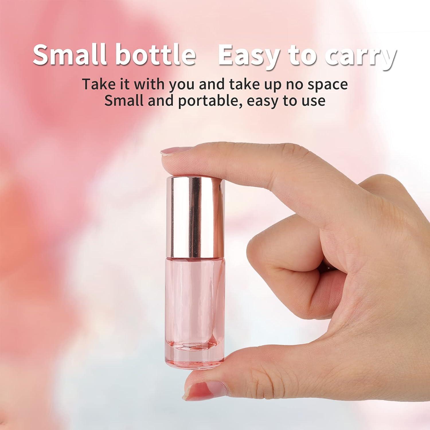 Kesell 14 Botellas de Rodillo de Vidrio 5ml Rosadas Recargables