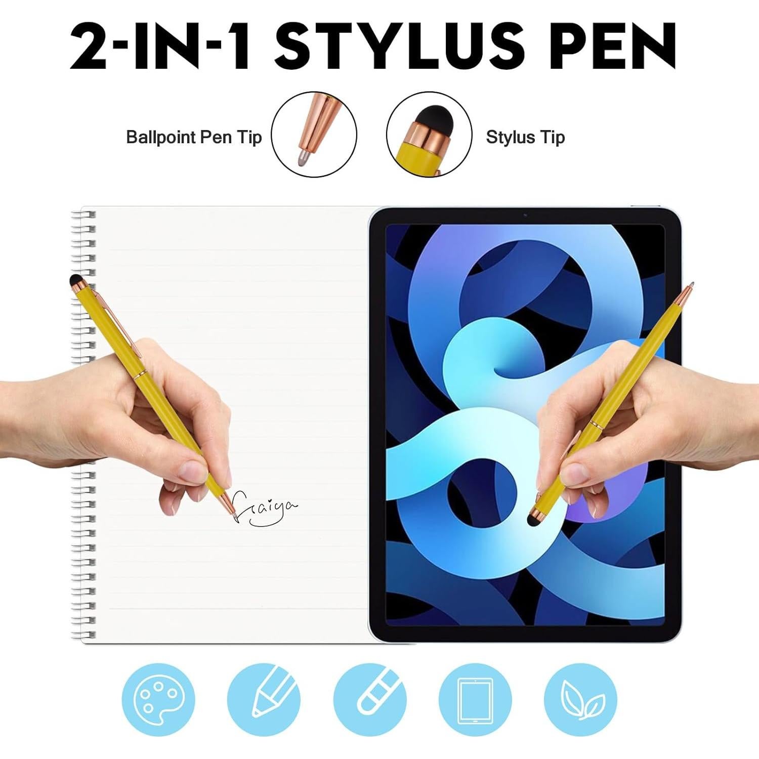 Paquete de 15 Bolígrafos Stylus 2 en 1 FIRCRE Oro Rosa B