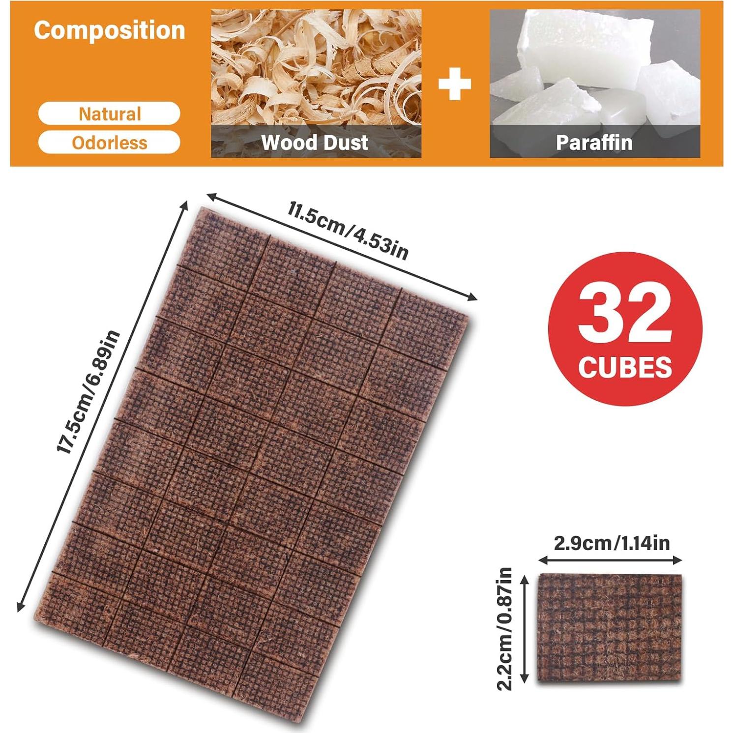 Encendedores Naturales HGD para BBQ y Fogatas - 32 Piezas