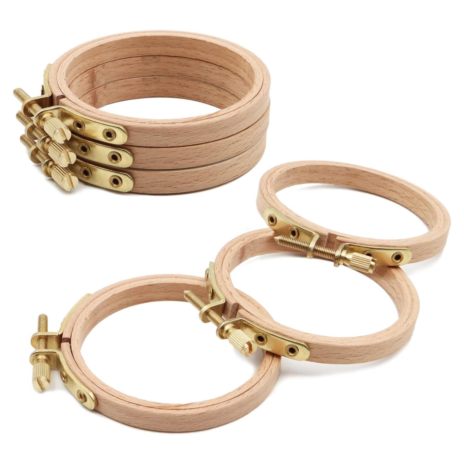 Set de 6 Aros de Bordado Redondos ZOCONE 7.62 cm Madera de Haya