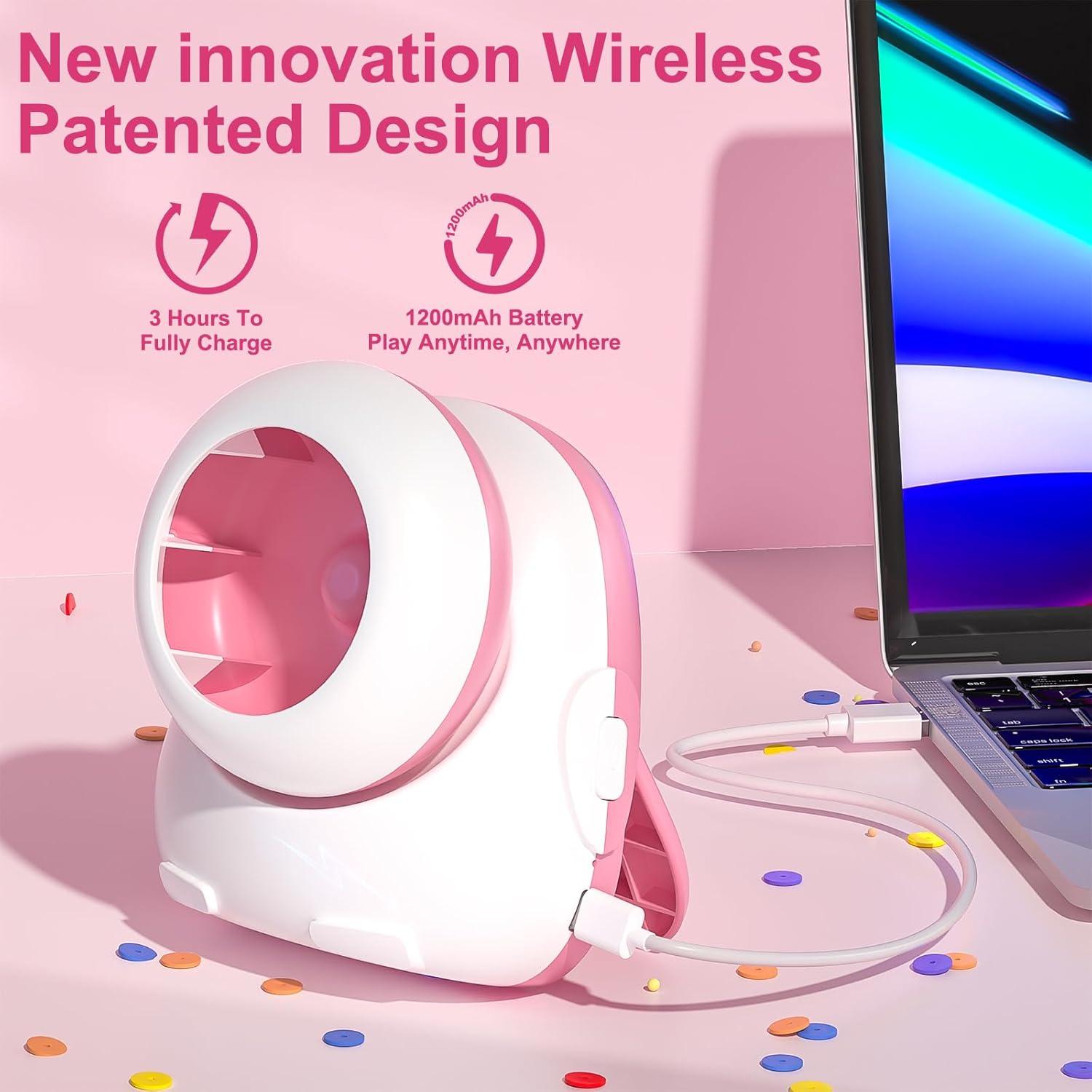 Girador de Perlas Eléctrico Inalámbrico Pskfvre Rosa 2-en-1