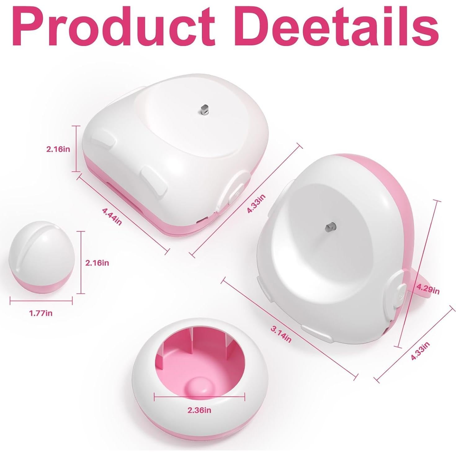 Girador de Perlas Eléctrico Inalámbrico Pskfvre Rosa 2-en-1