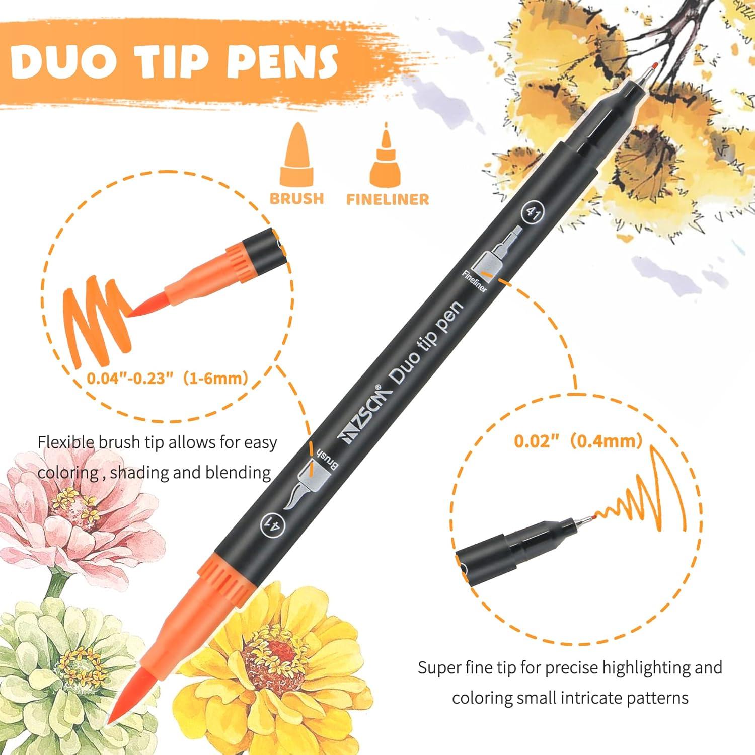 Marcadores ZSCM de 100 colores - Doble punta para arte y caligrafía