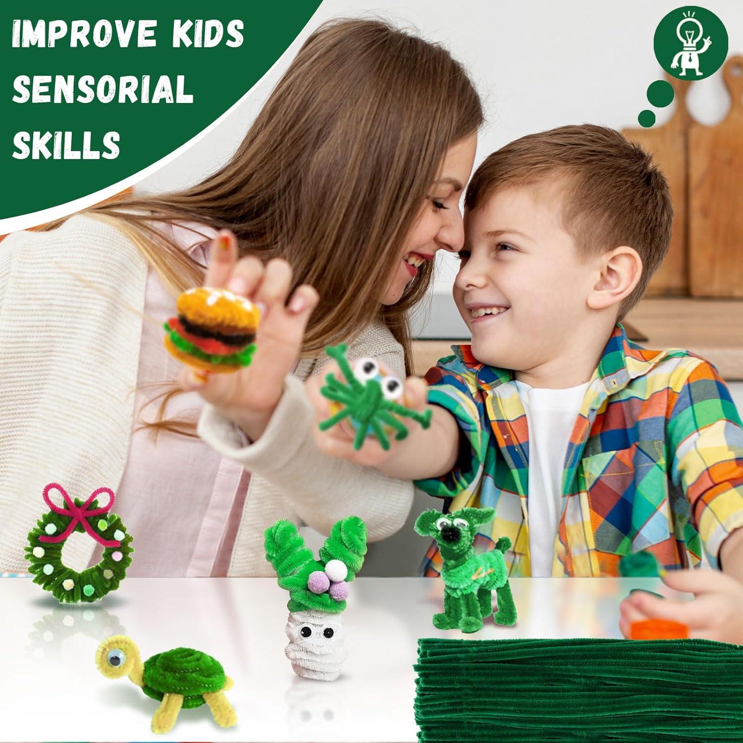 Limpiapipas Verde Navidad VZF 200 Piezas 30cm Manualidades