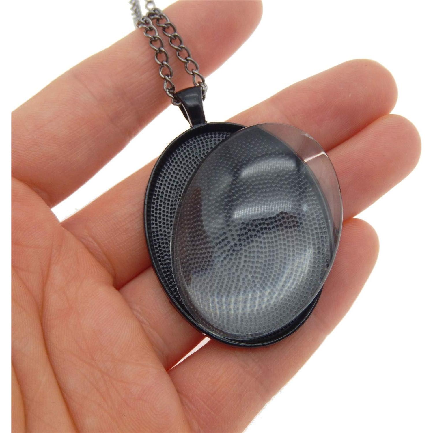 Kit de 10 Sets de Charms Bezel Ovalados Julie Wang Negro 40x30mm