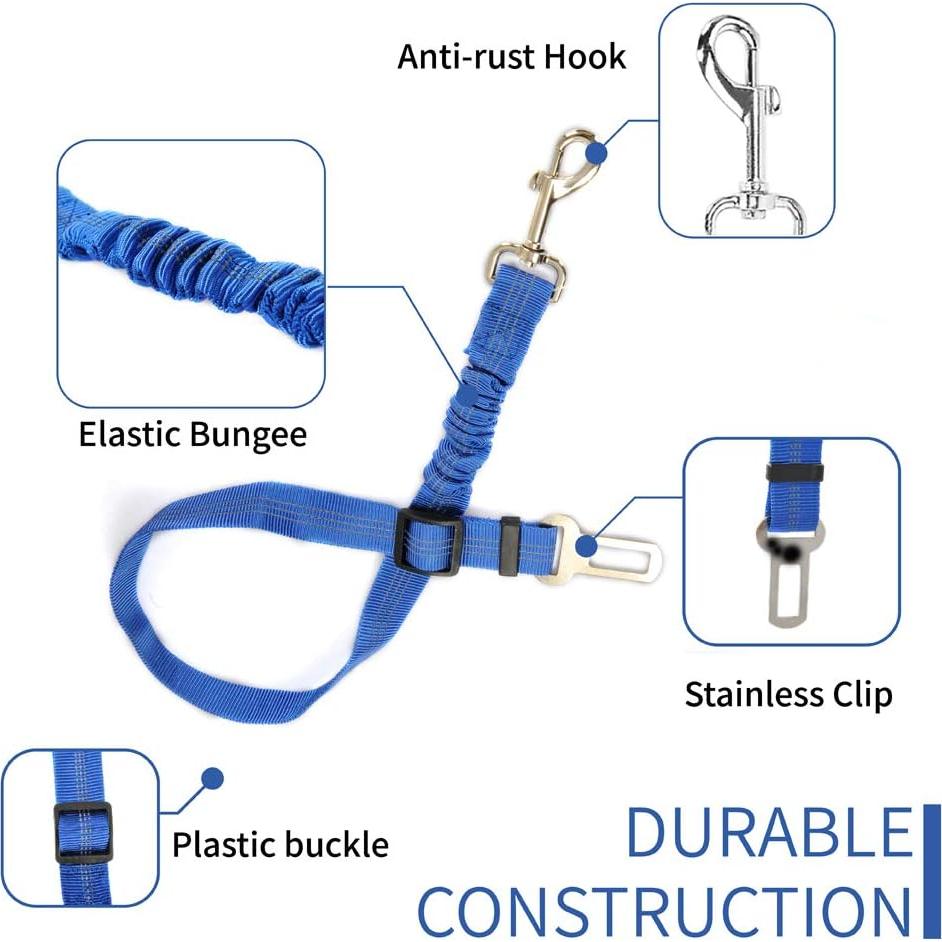 Cinturón de Seguridad para Perros PETPO Ajustable Azul