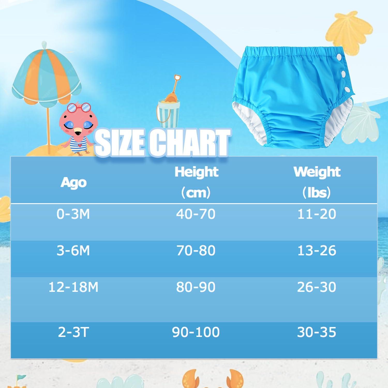 Pañales de natación reutilizables MIREAZW 0-3 meses Azul