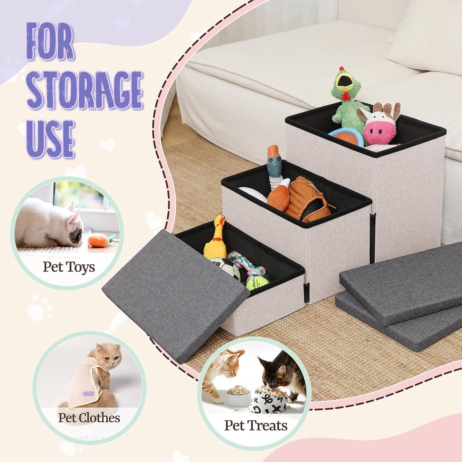 Escaleras Plegables para Perros Downluxe 3 Escalones Antideslizantes