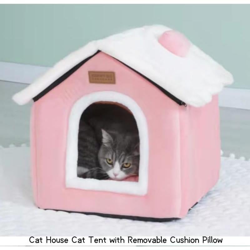 Cueva de Cama para Gatos Sothuba Rosa M 45.7x37.1x39.9cm