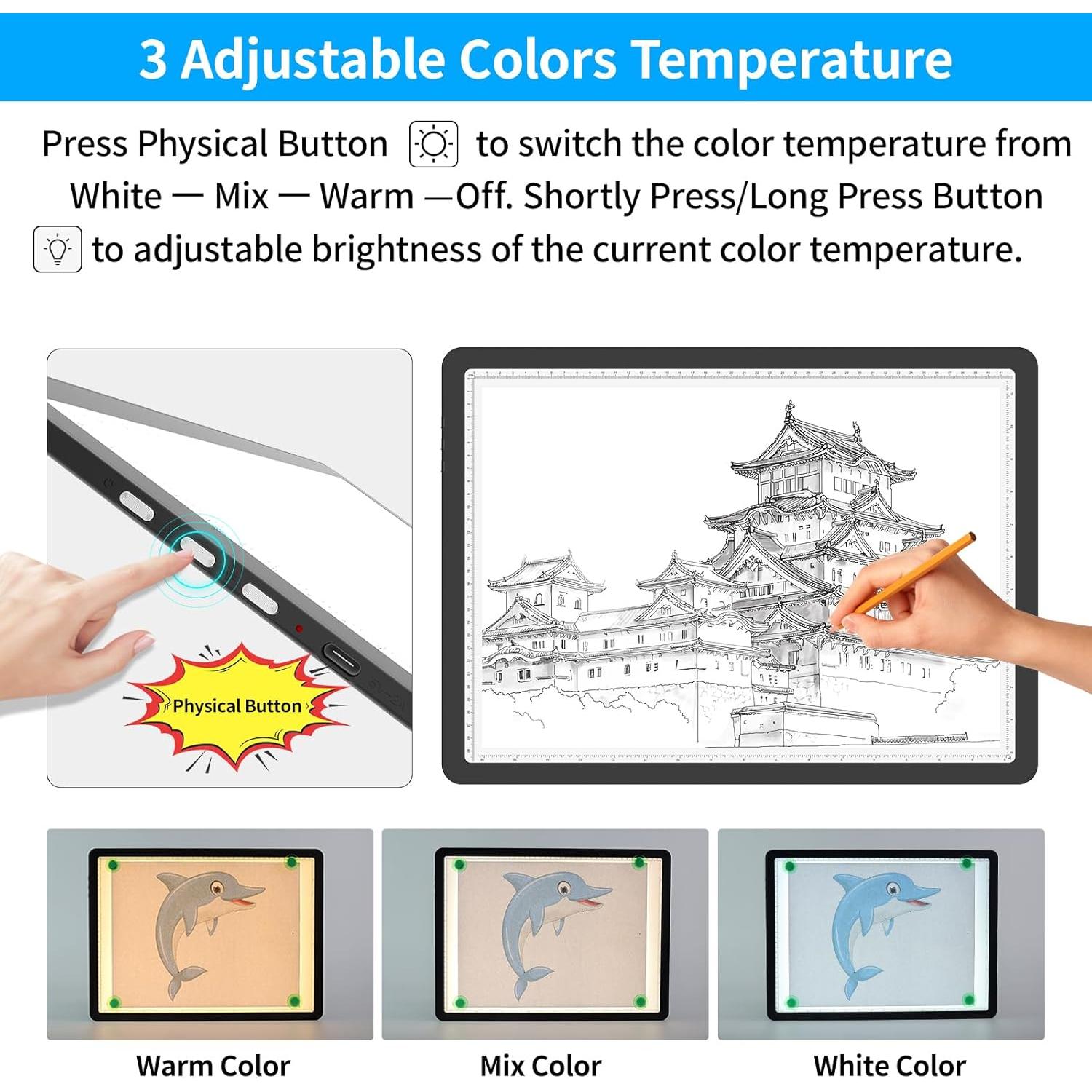 Almohadilla de Luz A3 TOHETO Recargable LED 5600 Lux Negra
