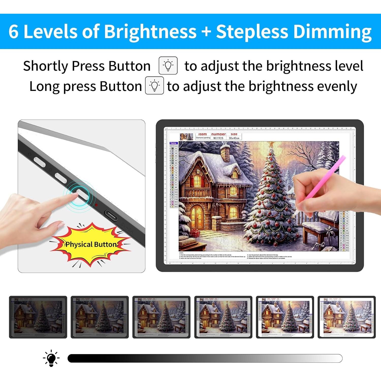 Almohadilla de Luz A3 TOHETO Recargable LED 5600 Lux Negra