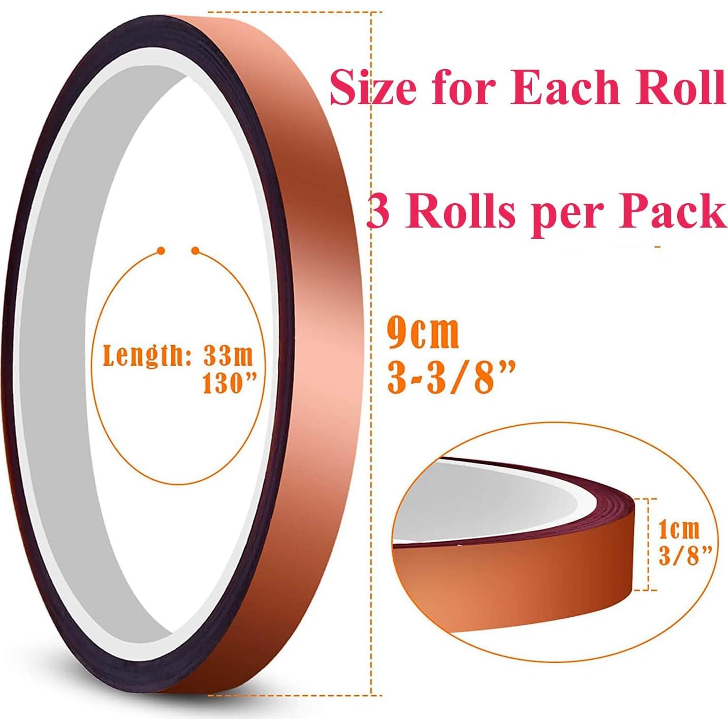 Cinta Térmica Resistente al Calor VIKDOOK 10mm x 33m - 3 Rollos