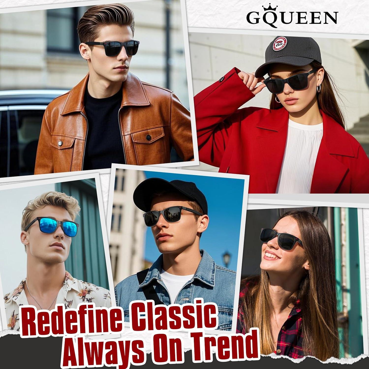 Gafas de Sol Polarizadas GQUEEN UV400 Marco TR90 Negro Mate