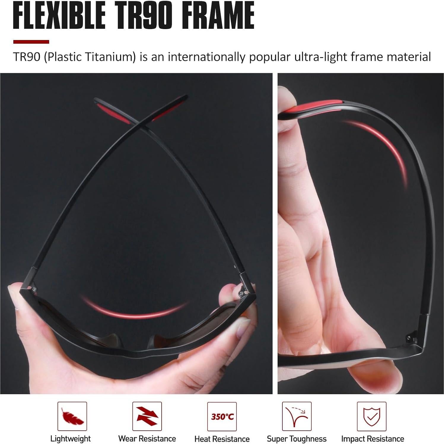 Gafas de Sol Polarizadas GQUEEN UV400 Marco TR90 Negro Mate