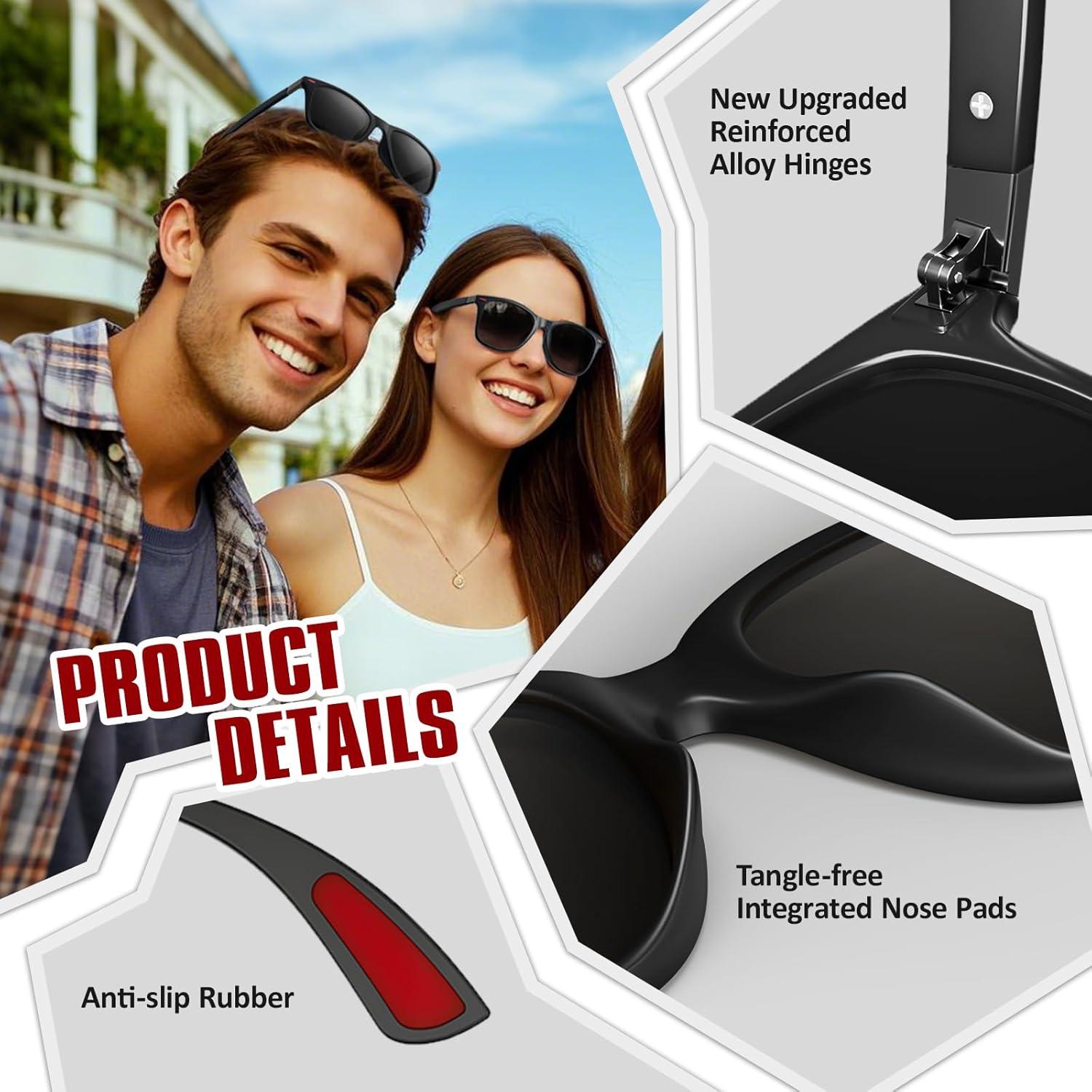 Gafas de Sol Polarizadas GQUEEN UV400 Marco TR90 Negro Mate