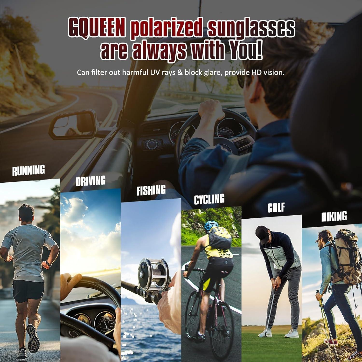 Gafas de Sol Polarizadas GQUEEN UV400 Marco TR90 Negro Mate