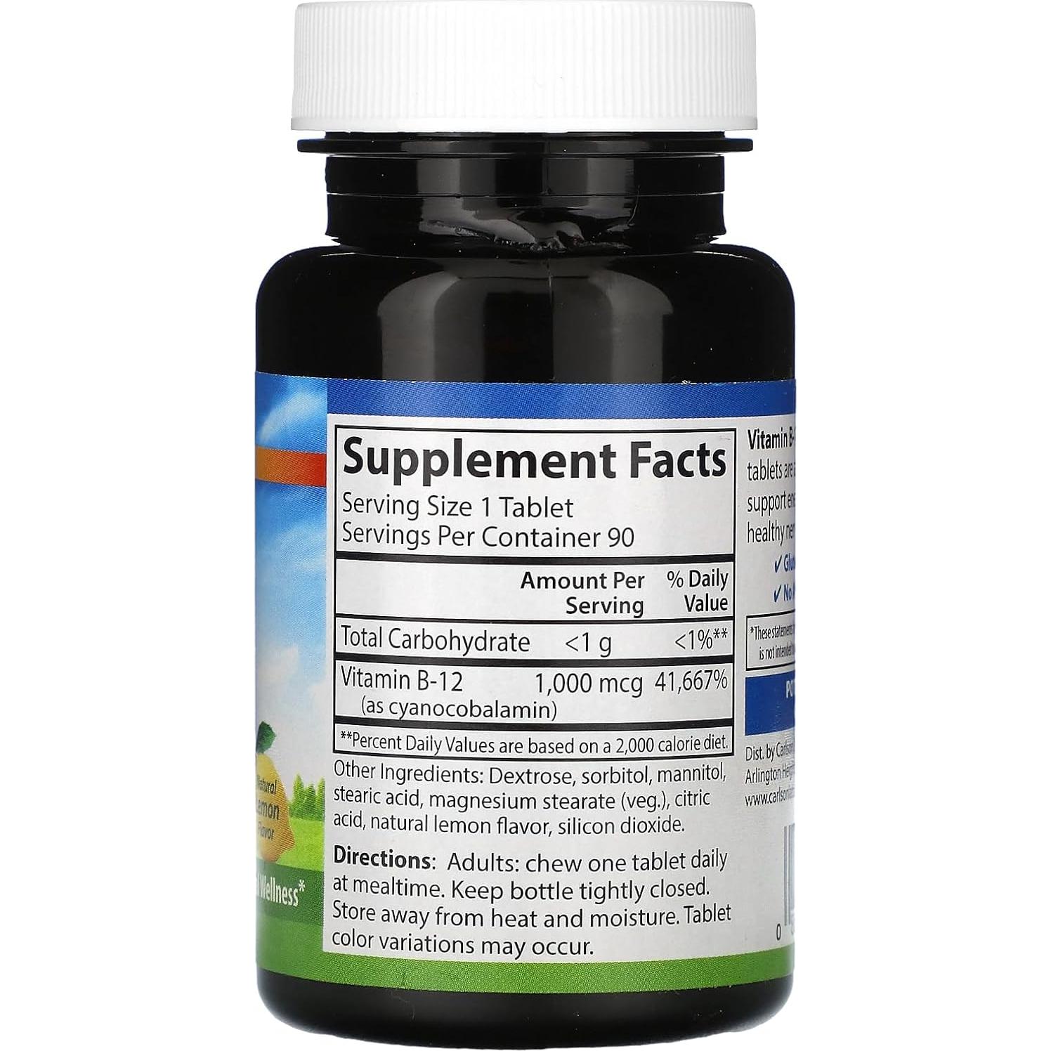 Suplemento de Vitamina E Natural Carlson Labs 1000mcg 90 Tabletas
