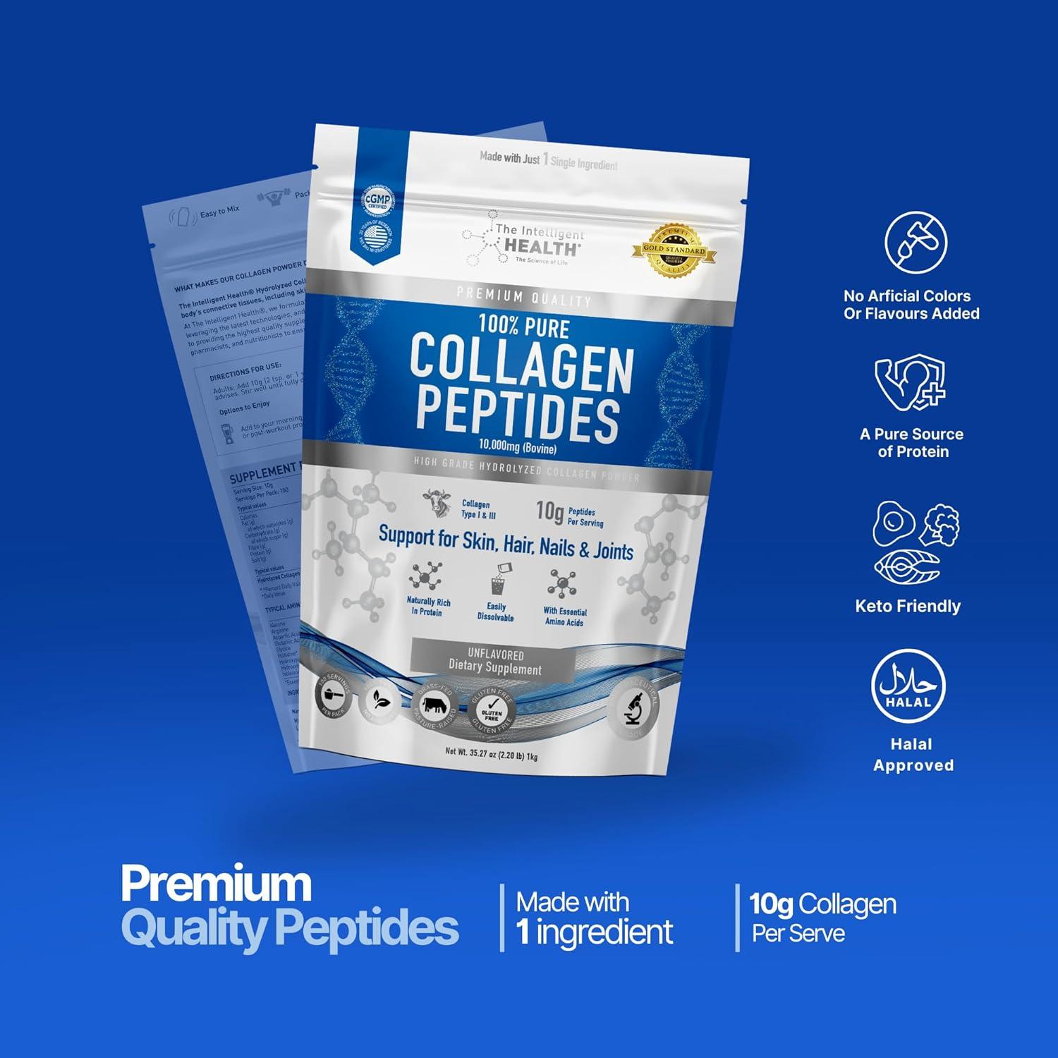 Colágeno Hidrolizado en Péptidos Salud Inteligente 1kg Sin Sabor