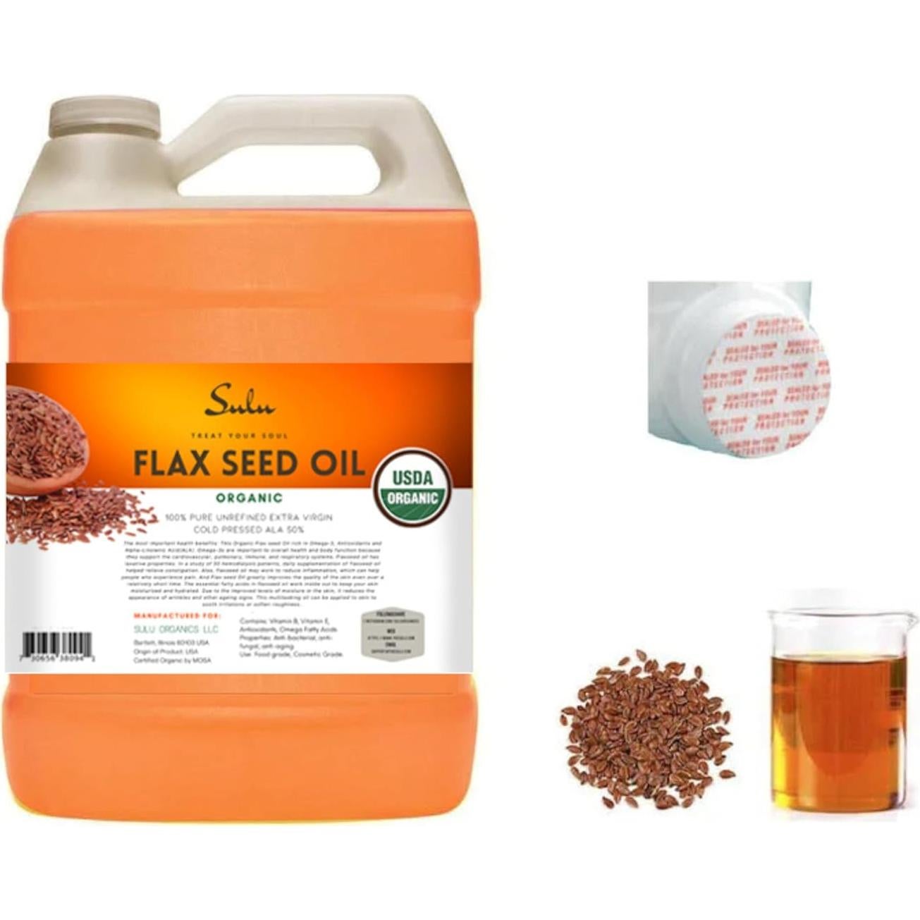 Aceite de Semilla de Lino Orgánico SULU 3.18 kg Sin Refinar