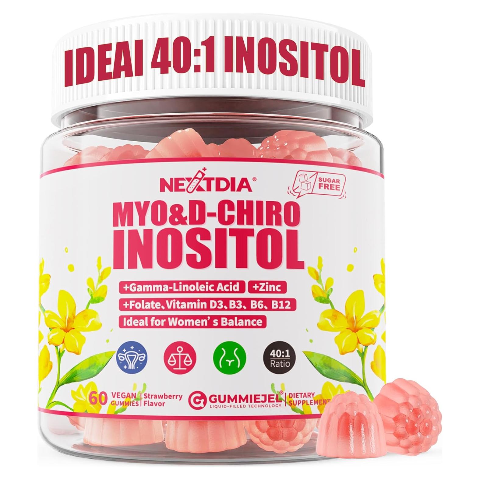 Gomitas de Inositol Veganas NEXTDIA 60ct - Sin Azúcar