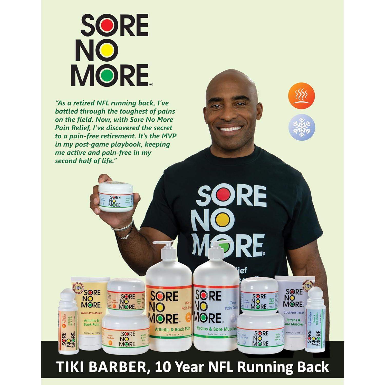 Gel Refrescante Sore No More 85 g para Dolores Musculares