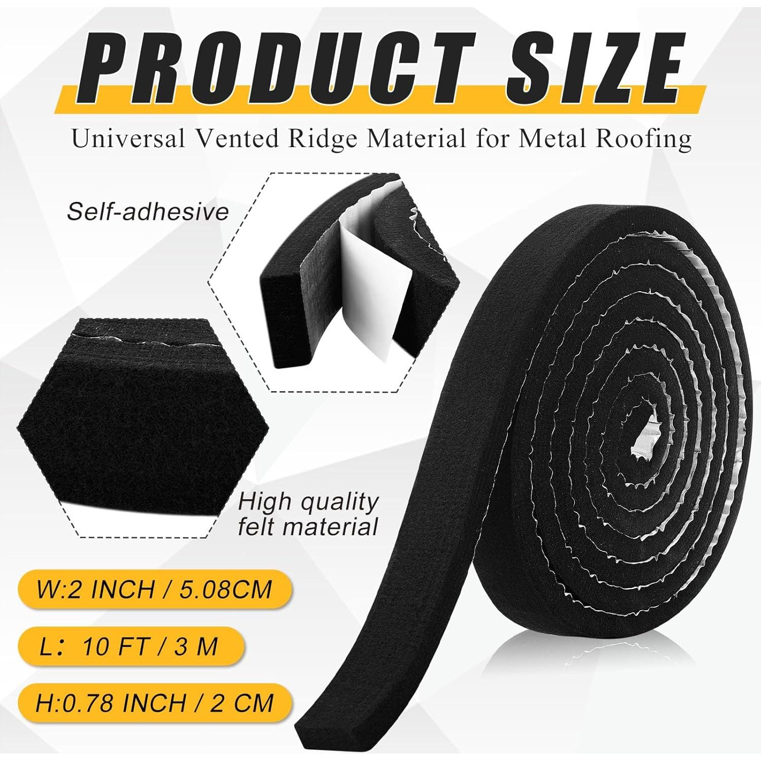 Tiras de Cierre Ventiladas Maasechs 6.1 m Fieltro Negro