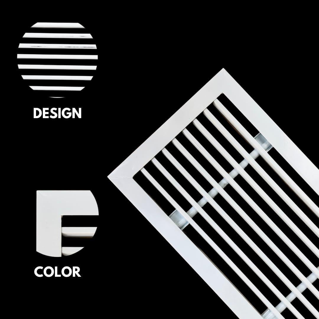 Rejilla de retorno de aire lineal Shargo 10.16x20.32 cm Blanca