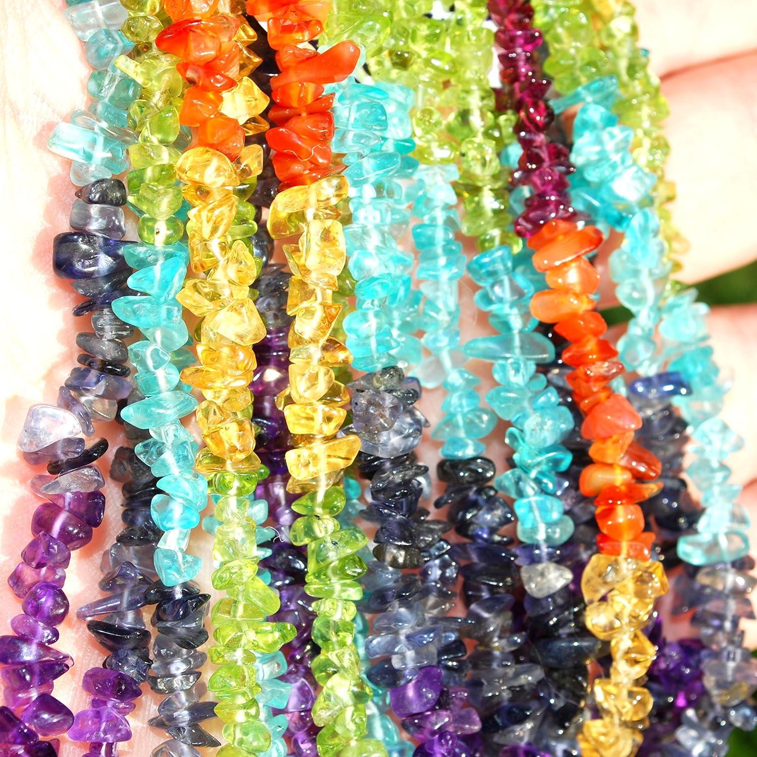 Collar de Chips de Piedra Natural 7 Chakra Zenergy Gems 45.7 cm