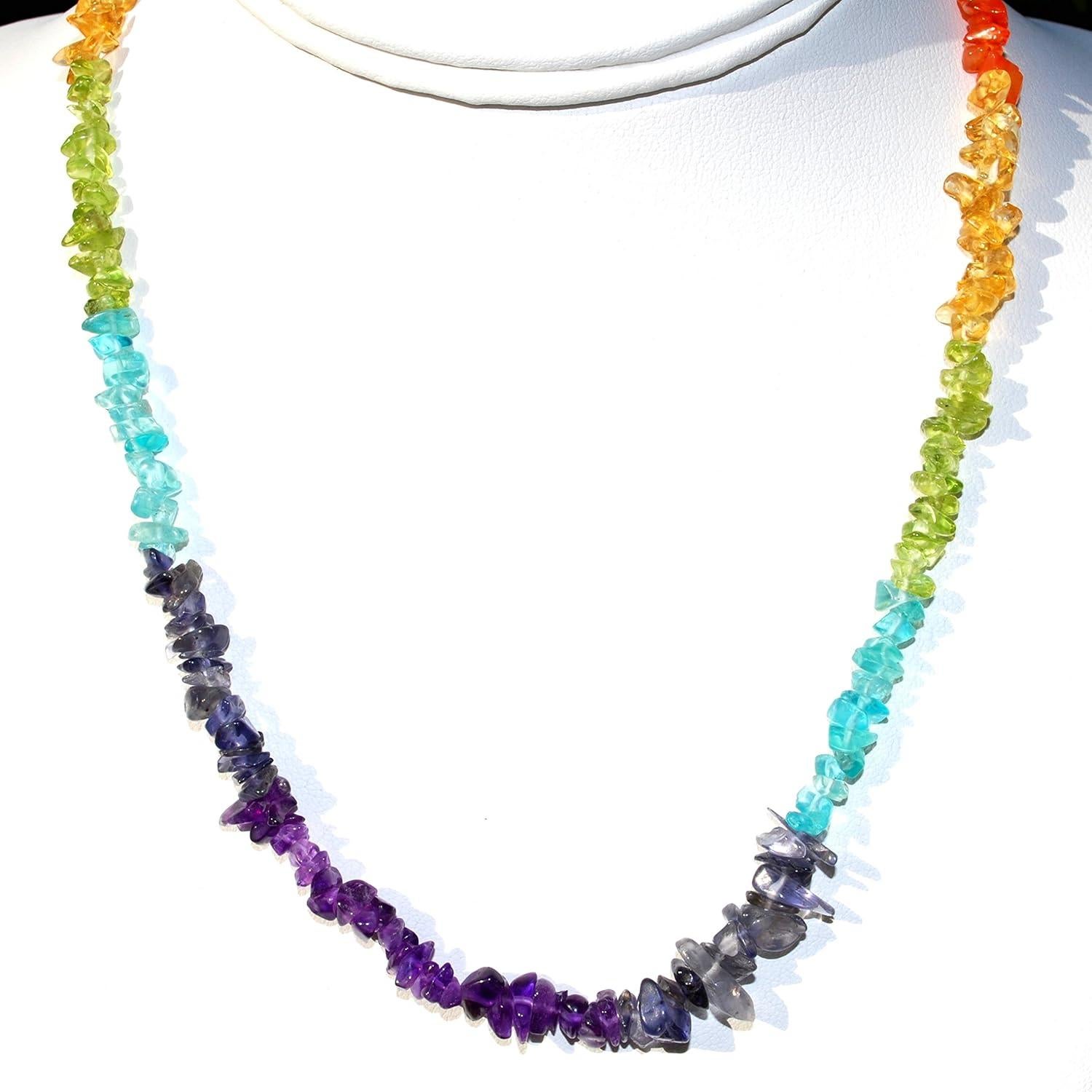 Collar de Chips de Piedra Natural 7 Chakra Zenergy Gems 45.7 cm