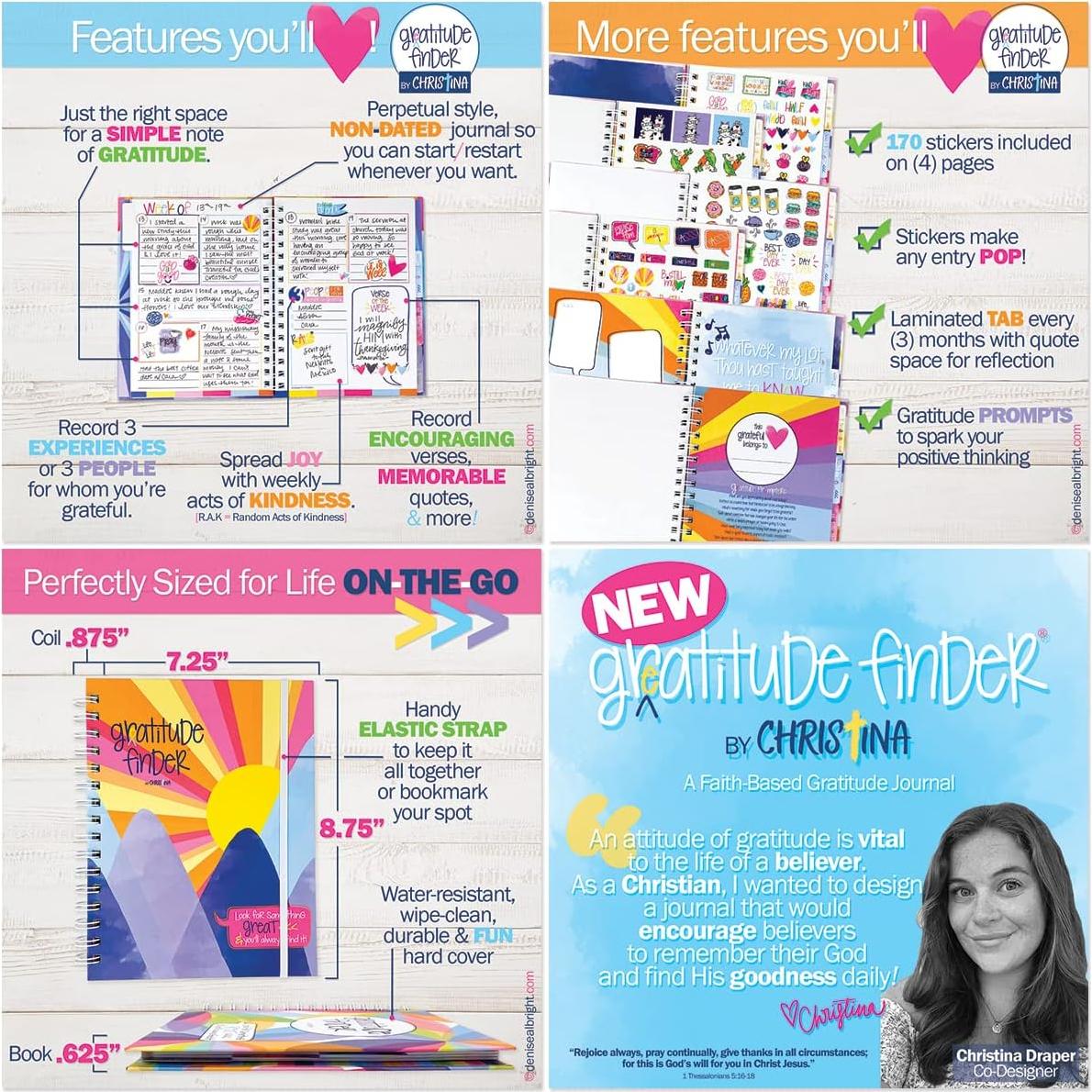 Diario de Gratitud Denise Albright 52 Semanas + 330 Stickers