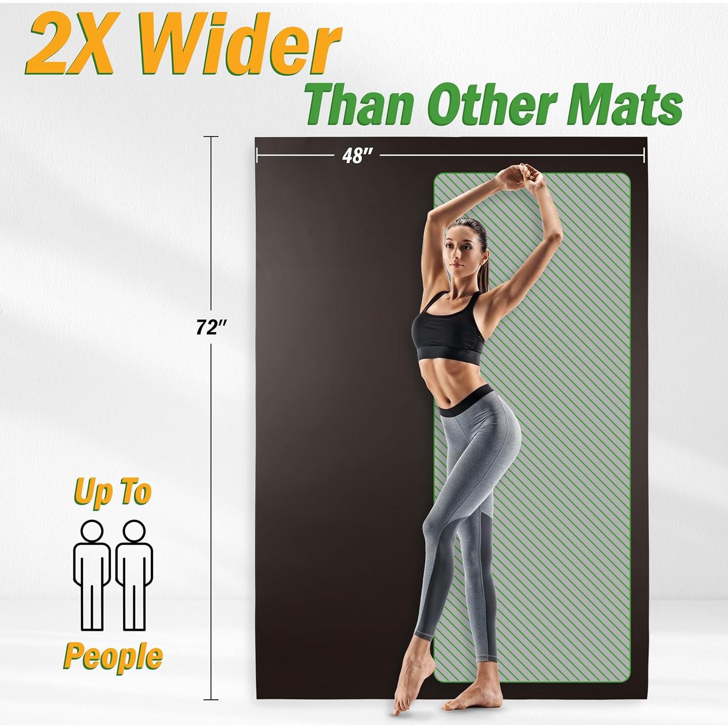 Alfombrilla de Yoga Grande Wakeman 1.83m x 1.22m Antideslizante