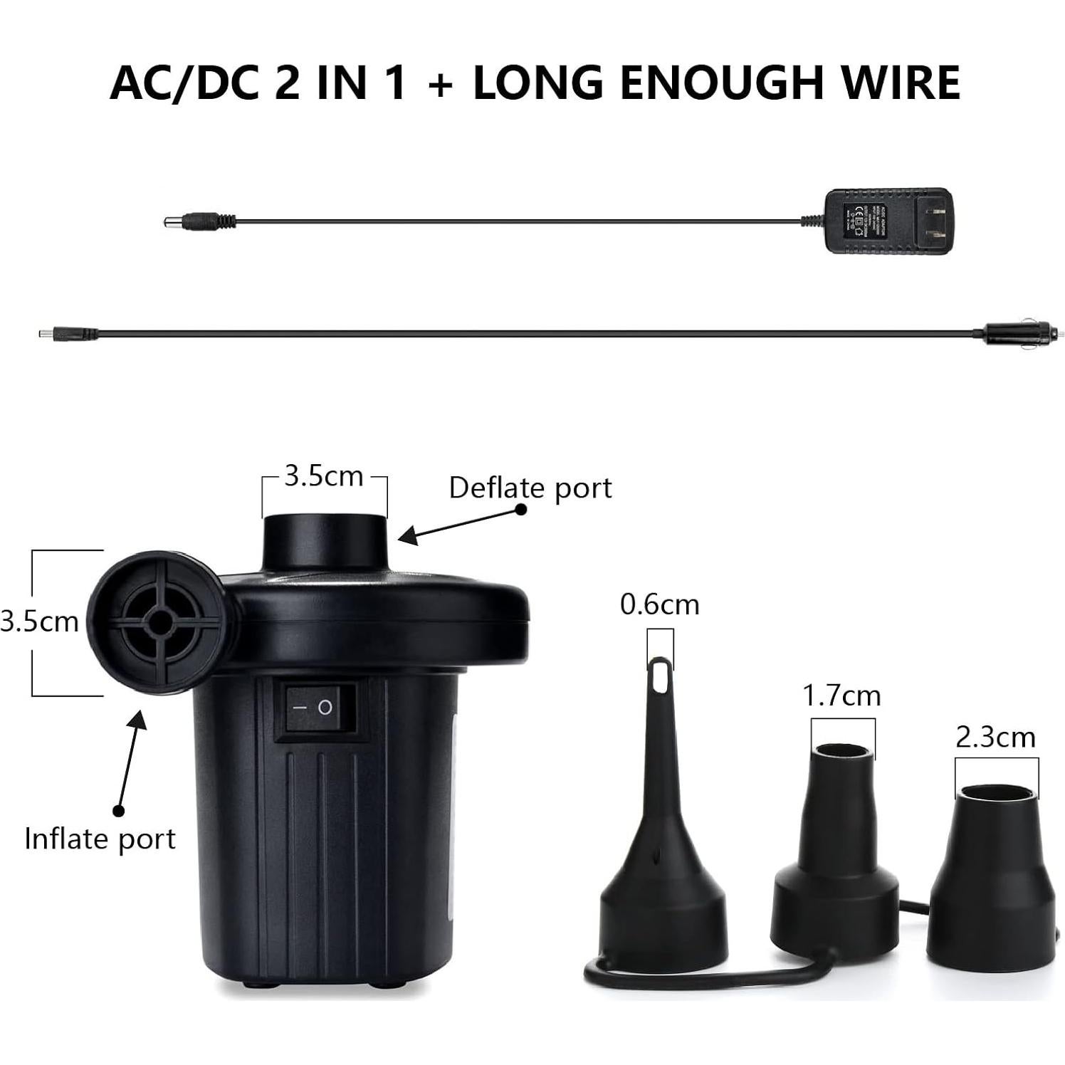 Bomba de aire eléctrica Jasonwell portátil 110-240V inflador