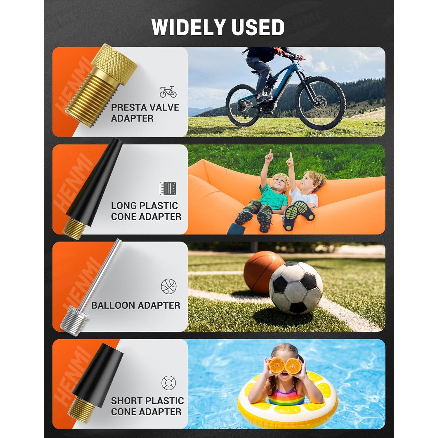 Compresor de Aire Portátil HENMI 18000mAh 170 PSI para Neumáticos