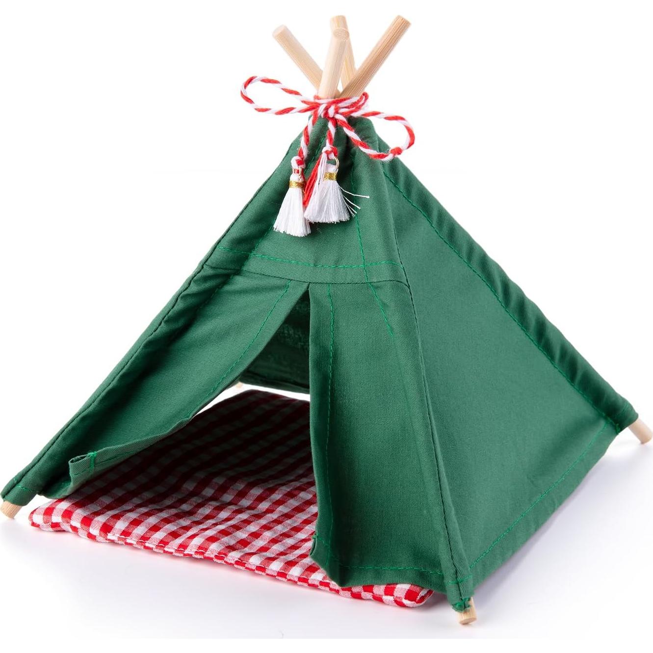 Carpa de Camping Miniatura Verde 1:12 con Alfombra - Minamzee
