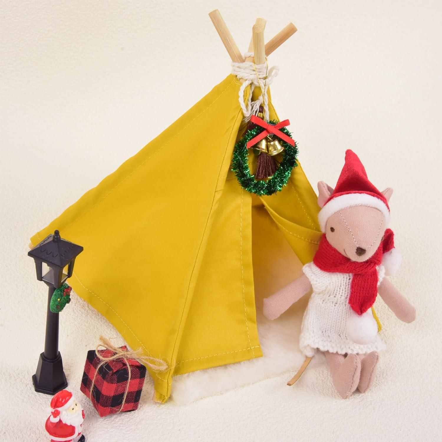 Carpa de Camping Miniatura Verde 1:12 con Alfombra - Minamzee