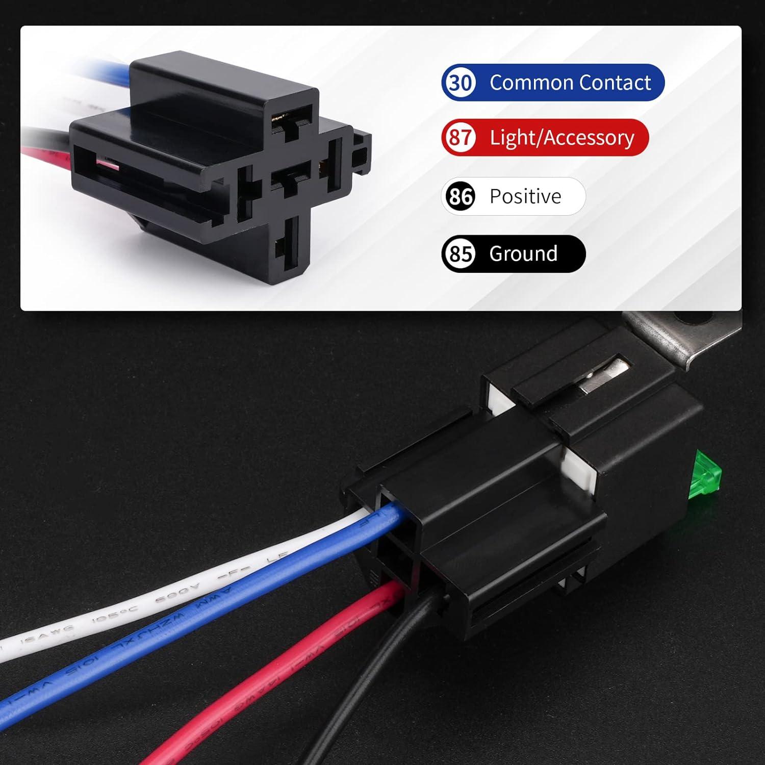 Relé de 4 Pines APIELE 12V 40A con Fusible de 30A para Coche