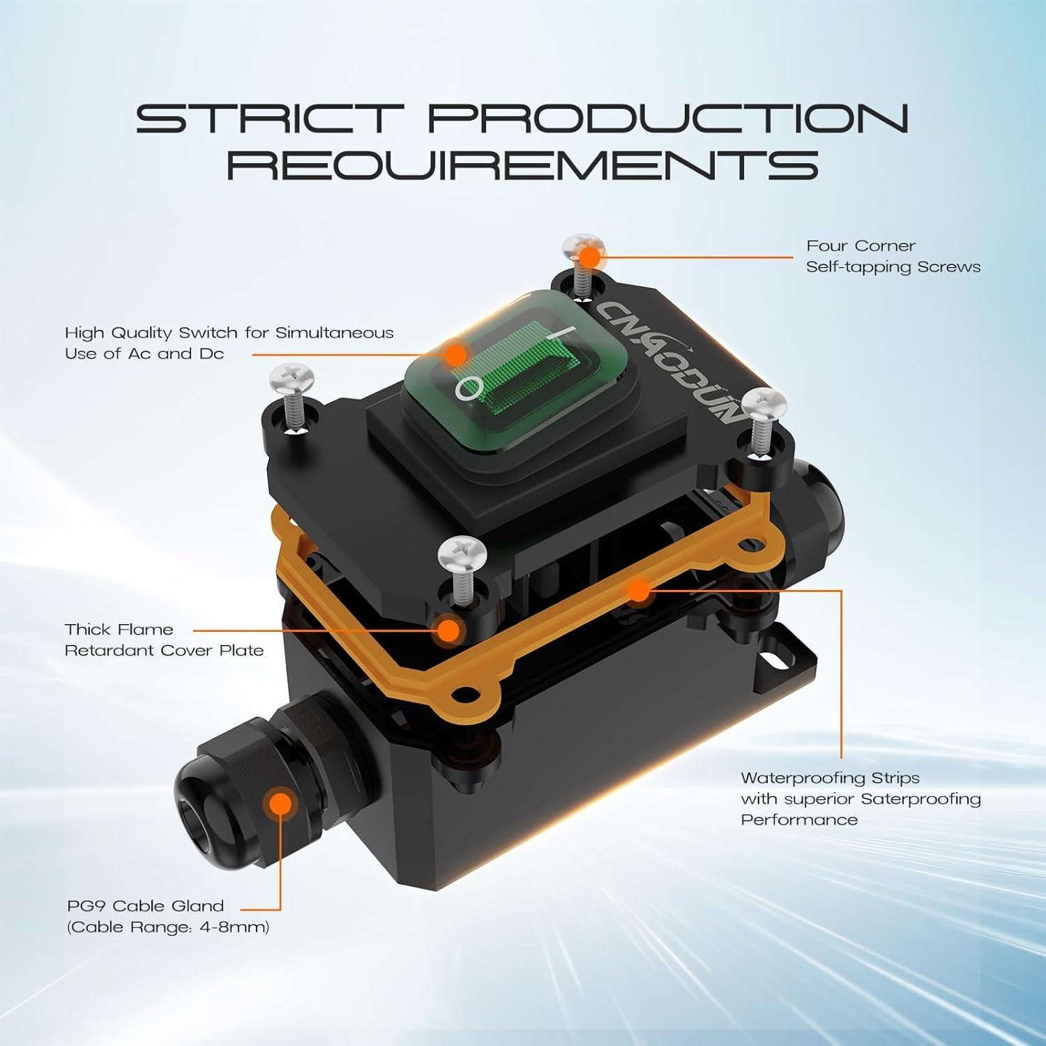 Interruptor a Prueba de Agua CNAODUN 12V 20A DPST Verde